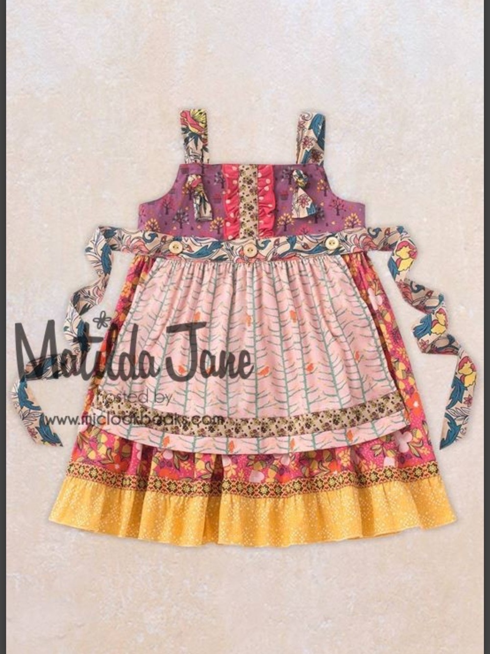 Matilda Jane Colorful Kira Knot Apron Sundress Friends Forever